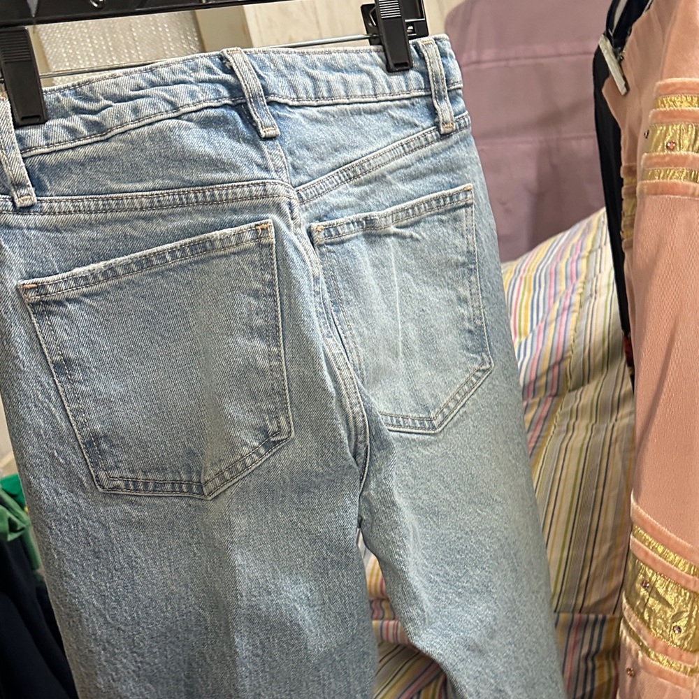 Zara Women's Straight Leg Jeans in Light Blue - Picture 6 of 6